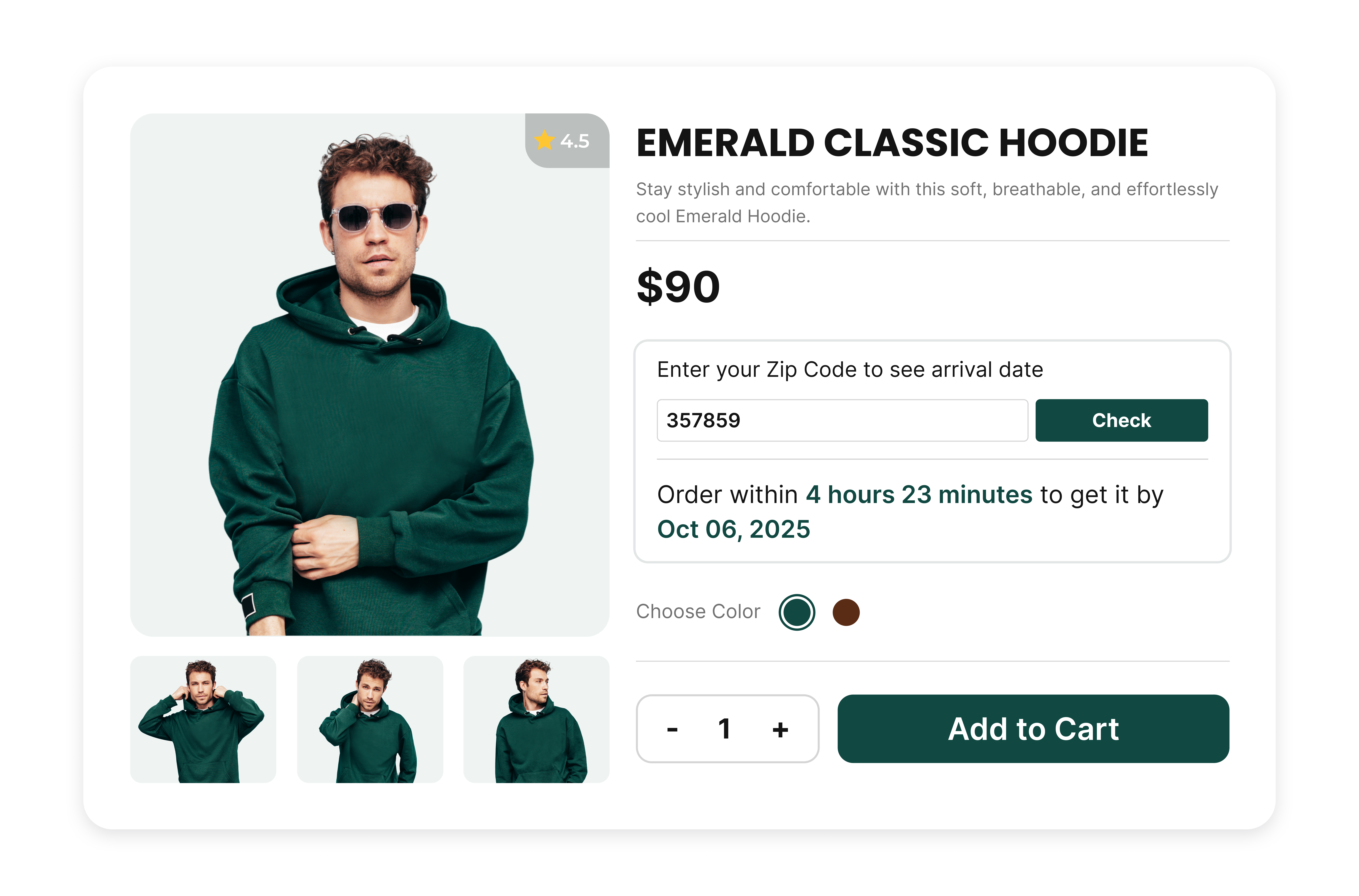 Product Page and Cart Set the Promise