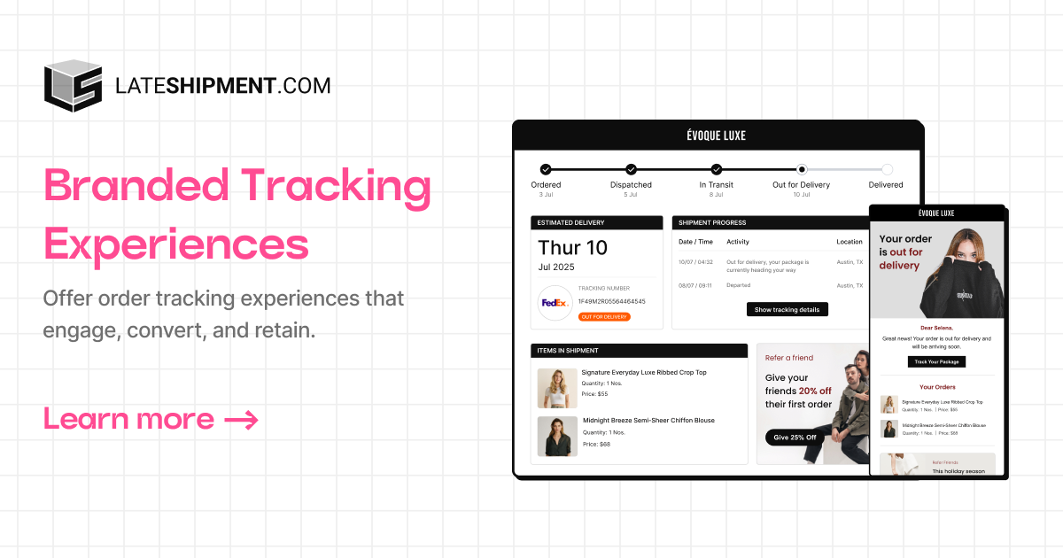 E-commerce branded tracking experiences